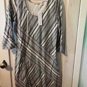 Gray Striped Women's Dress